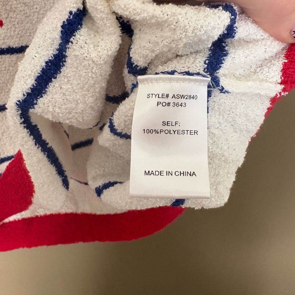 NWT Anniewear Bow Short Sleeve Sweater Red White Blue - Picture 6 of 6